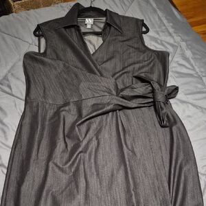 Worthington Charcoal Wrap Midi Dress